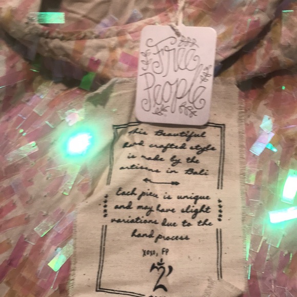 Free People Confetti Style VNeck Front/Back Mini Dress Lined With Pockets M. NWT - Picture 4 of 6